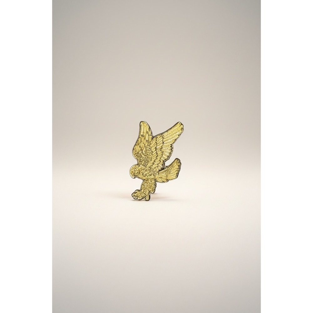 Gold Eagle Magnetic Lapel Pin Bird of Prey Americana Textured Metal Gold Plated